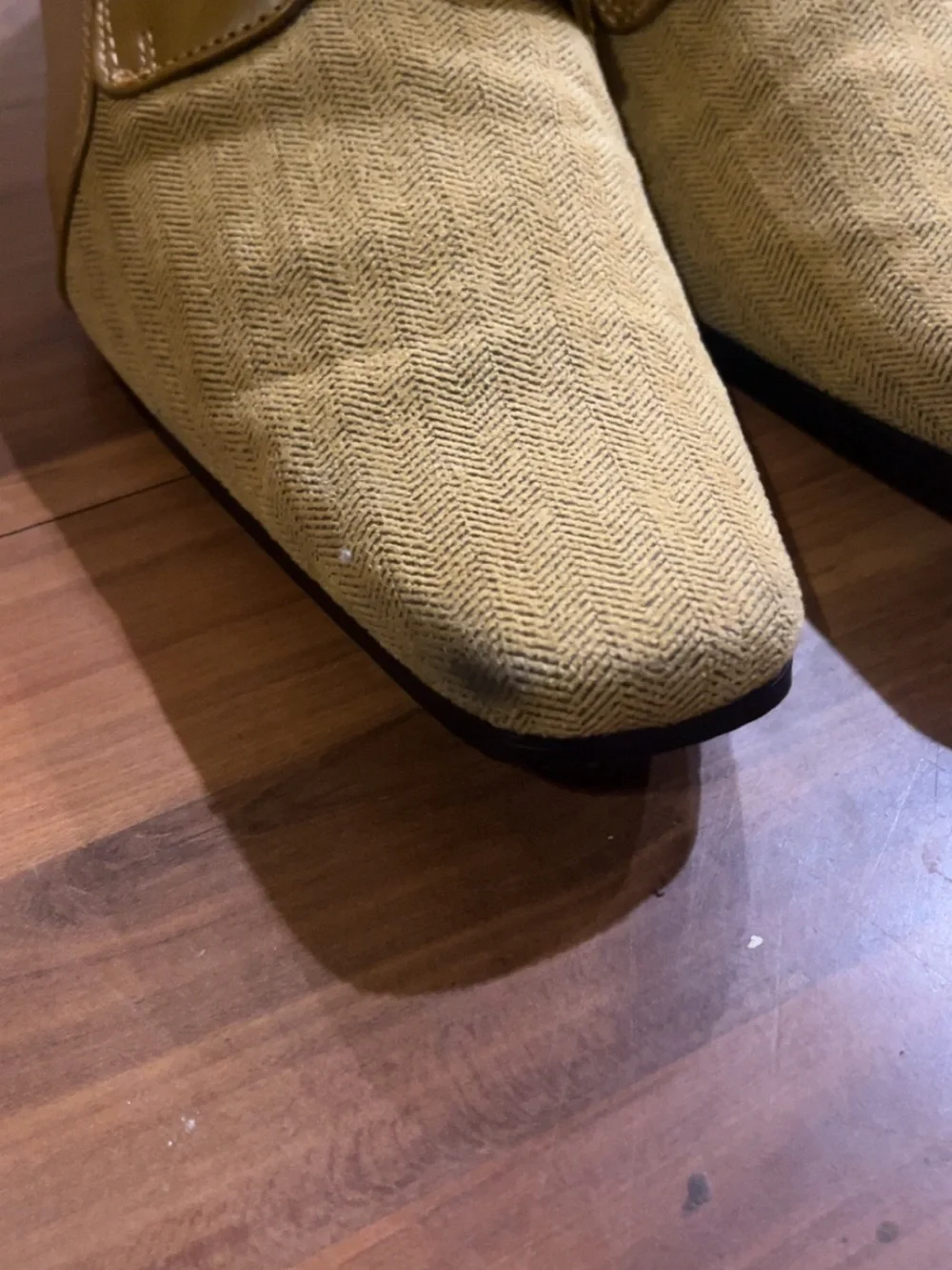 Men's Olive & Beige Herringbone Dress Shoes